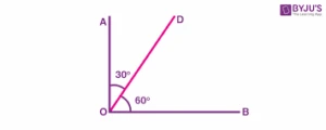 Two complementary angles, A and B