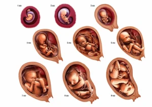 Chart of month-by-month fetal development