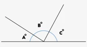 Angles A, B and C on a straight line