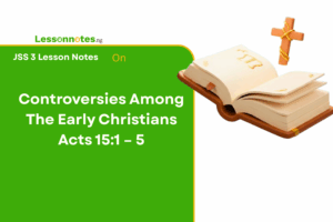 Controversies Among The Early Christians Acts 15:1 – 5
