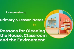 Reasons for Cleaning the House, Classroom and the Environment